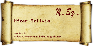 Mózer Szilvia névjegykártya